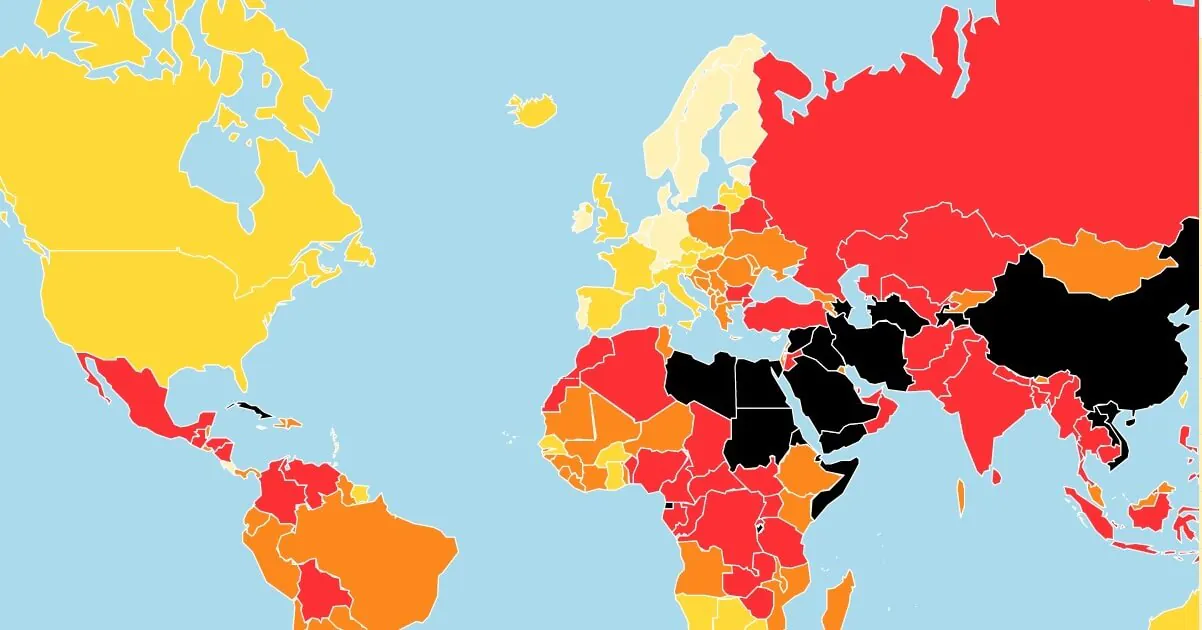 Mappa Europa World Press Freedom Index 2020