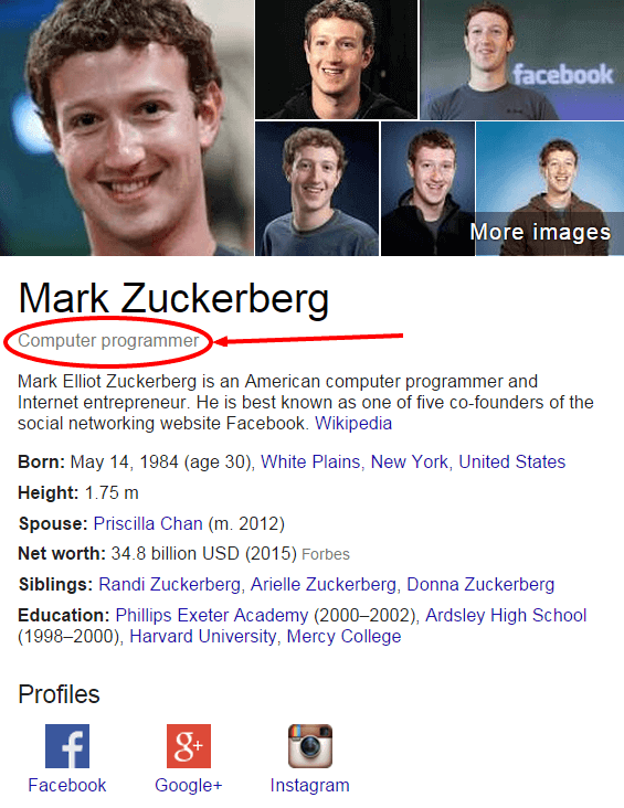 Mark Zuckerberg Google Search